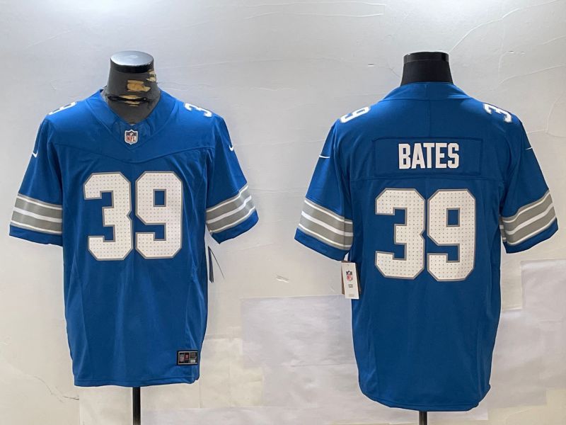 Men Detroit Lions #39 Bates Blue three generations 2024 Nike Limited NFL Jersey style 1->->